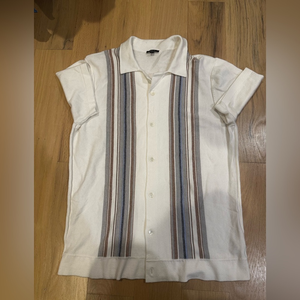 Rails Men's White Striped Button Down Shirt